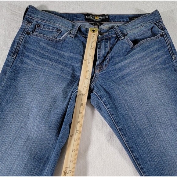 Lucky Brand Sweet N Crop Size 28 Blue Denim Mid-Rise Straight Leg Women's Jeans - Picture 14 of 16
